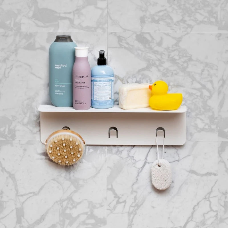 Grande étagère de douche en acier inoxydable – Organiseur mural de salle de bain résistant à la rouille