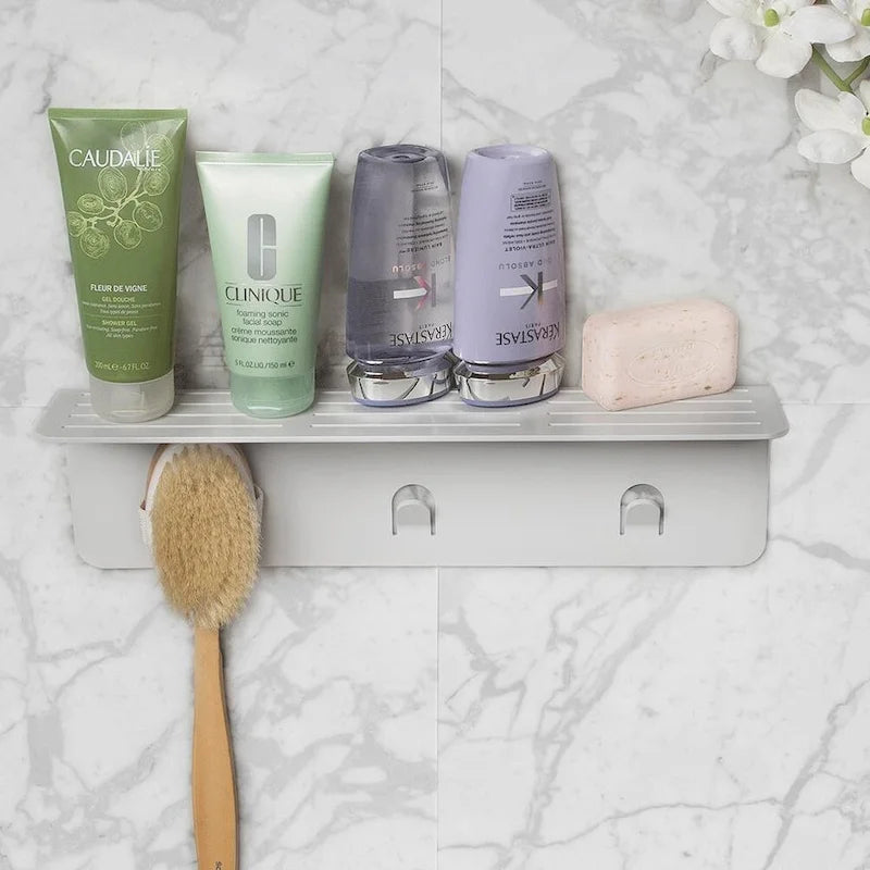 Grande étagère de douche en acier inoxydable – Organiseur mural de salle de bain résistant à la rouille