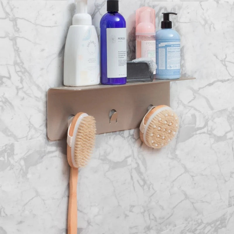 Grande étagère de douche en acier inoxydable – Organiseur mural de salle de bain résistant à la rouille