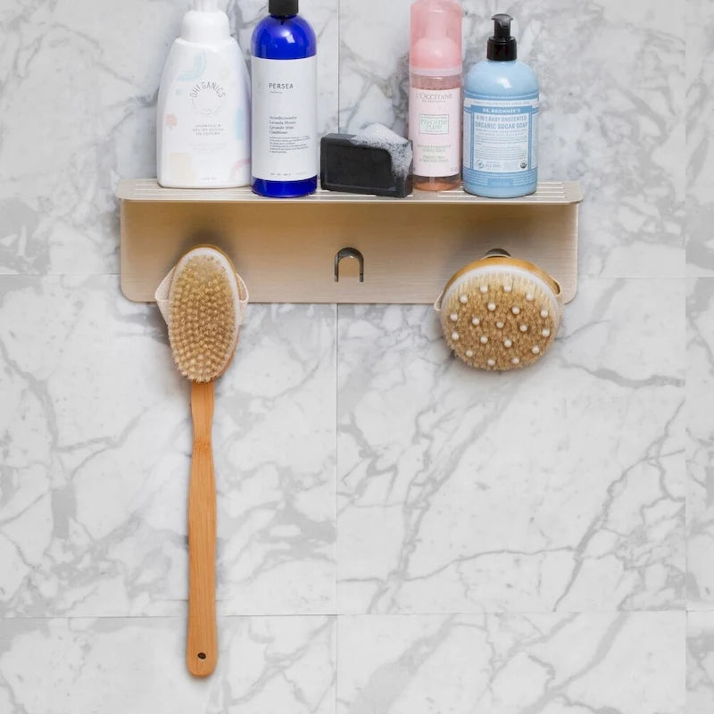 Grande étagère de douche en acier inoxydable – Organiseur mural de salle de bain résistant à la rouille