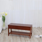 Banc à chaussures en bois massif de qualité avec rangement pour salon