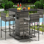 Ensemble de bar extérieur en osier Moasis 5 pièces - 5 PCS