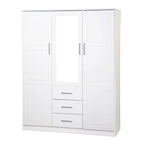 Palace Imports Armoire Cosmo 3 portes 100 % bois massif avec portes en bois massif ou portes miroir