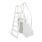 Escalier de piscine facile Blue Wave avec échelle extérieure pour piscines hors sol - 32,5 po L x 56 po P x 81 po H