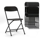 Chaise pliante en plastique, lot de 10, capacité de 158 kg pour événements, bureau, mariage, fête, pique-nique, cuisine, salle à manger