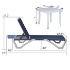 Kozyard Alan Chaise longue de patio inclinable et réglable, entièrement plate, en aluminium et résine de polypropylène
