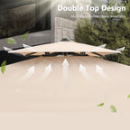 MAISON ARTS Parasol déporté hydraulique automatique 3,6 m avec mât en aluminium et rotation à 360 degrés