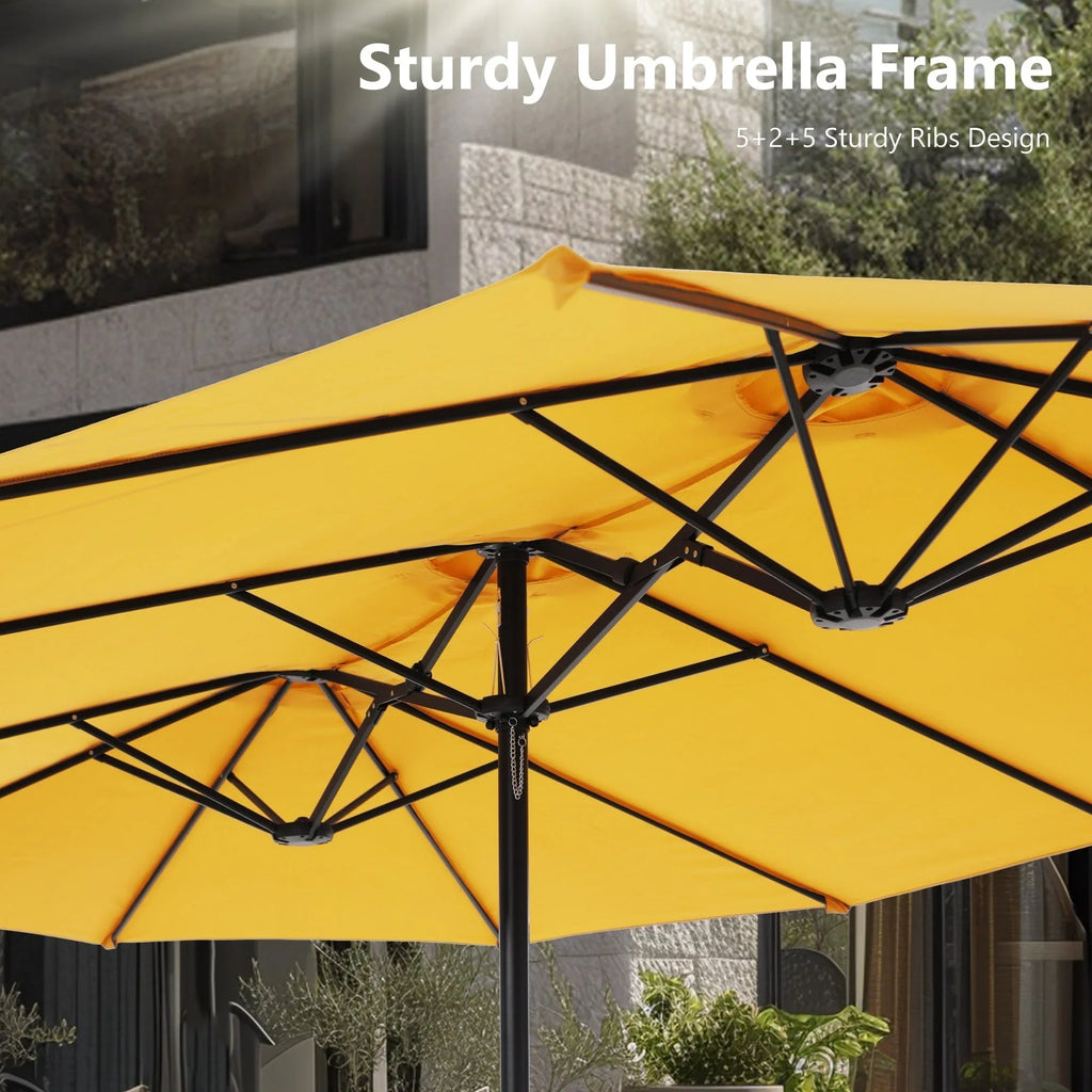 MAISON ARTS Grand Parasol Double Face de 4,5 m avec Base Incluse pour Patio