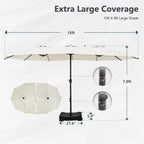 MAISON ARTS Grand Parasol Double Face de 4,5 m avec Base Incluse pour Patio