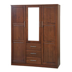 Palace Imports Armoire Cosmo 3 portes 100 % bois massif avec portes en bois massif ou portes miroir