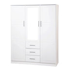 Palace Imports Armoire Cosmo 3 portes 100 % bois massif avec portes en bois massif ou portes miroir