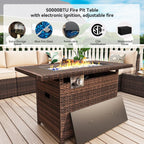 Ensemble de mobilier de jardin 13 pièces avec table brasero de 44 pouces