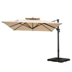 MAISON ARTS Parasol déporté hydraulique automatique 3,6 m avec mât en aluminium et rotation à 360 degrés