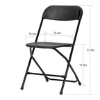 Chaise pliante en plastique, lot de 10, capacité de 158 kg pour événements, bureau, mariage, fête, pique-nique, cuisine, salle à manger