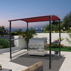 Abri barbecue en acier avec auvent, 1,5 x 2,4 m