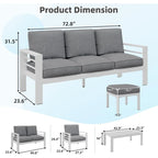 AECOJOY Ensemble de 7 Meubles de Jardin en Aluminium pour Extérieur