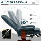 Fauteuil inclinable manuel pivotant en similicuir HomCom avec repose-pieds confortable et relaxant