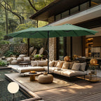 MAISON ARTS Grand Parasol Double Face de 4,5 m avec Base Incluse pour Patio