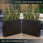 Jardinière Métallique Haute pour Plantes d'Extérieur, 38 po L x 10 po l x 30 po H, Longue et Haute Jardinière en Métal - 38x30x10