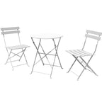 Ensemble bistrot pliant en métal 3 pièces, salon de conversation intérieur/extérieur résistant aux intempéries pour patio, cour, jardin
