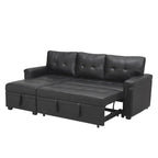 Canapé d'angle réversible convertible avec lit gigogne, méridienne de rangement et pieds durables