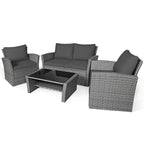 Ensemble de 4 pièces de canapé de patio avec table basse, salon de jardin