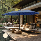 MAISON ARTS Grand Parasol Double Face de 4,5 m avec Base Incluse pour Patio
