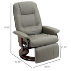 Fauteuil inclinable manuel pivotant en similicuir HomCom avec repose-pieds confortable et relaxant