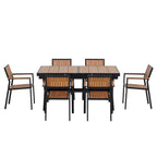 Ensemble de salle à manger d'extérieur extensible 7 pièces avec table extensible et 6 fauteuils
