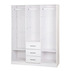 Palace Imports Armoire Cosmo 3 portes 100 % bois massif avec portes en bois massif ou portes miroir