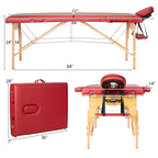 Table de Massage Portable 84L Réglable pour Soins du Visage, Tatouage, avec Housse de Transport
