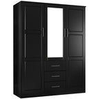 Palace Imports Armoire Cosmo 3 portes 100 % bois massif avec portes en bois massif ou portes miroir