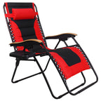Fauteuil de relaxation zéro gravité XL surdimensionné rembourré avec accoudoirs plus larges et porte-gobelet réglable - N/A