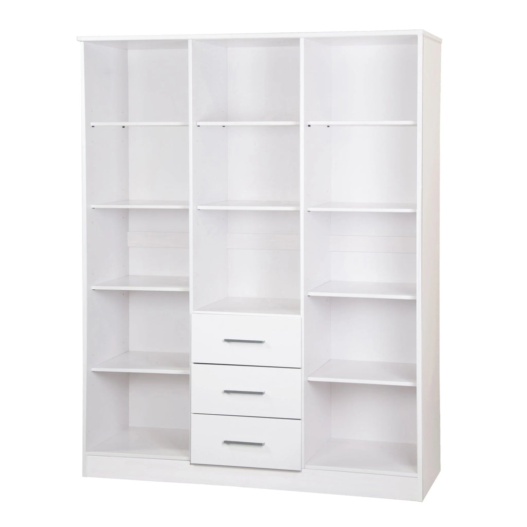 Palace Imports Armoire Cosmo 3 portes 100 % bois massif avec portes en bois massif ou portes miroir