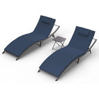 Ensemble de 3 chaises longues d'extérieur Kullavik