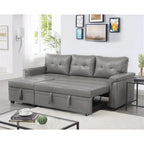 Canapé d'angle réversible convertible avec lit gigogne, méridienne de rangement et pieds durables