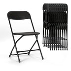 Chaise pliante en plastique, lot de 10, capacité de 158 kg pour événements, bureau, mariage, fête, pique-nique, cuisine, salle à manger