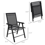 Lot de 4 chaises pliantes Outsunny au design simple et élégant, confortables pour la terrasse, le jardin et les voyages