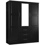 Palace Imports Armoire Cosmo 3 portes 100 % bois massif avec portes en bois massif ou portes miroir