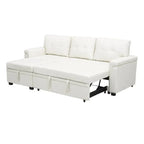 Canapé d'angle réversible convertible avec lit gigogne, méridienne de rangement et pieds durables