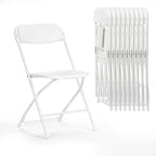Chaise pliante en plastique, lot de 10, capacité de 158 kg pour événements, bureau, mariage, fête, pique-nique, cuisine, salle à manger