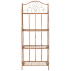 SAFAVIEH Bryn Étagère de boulanger d'extérieur victorienne en fer forgé à 4 niveaux - 63,5 cm l x 38,1 cm P x 160 cm H - 25L x 15P x 63H