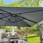 MAISON ARTS Parasol déporté hydraulique automatique 3,6 m avec mât en aluminium et rotation à 360 degrés