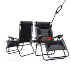 Fauteuil de relaxation zéro gravité XL surdimensionné rembourré avec accoudoirs plus larges et porte-gobelet réglable - N/A