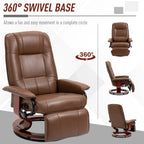 Fauteuil inclinable manuel pivotant en similicuir HomCom avec repose-pieds confortable et relaxant