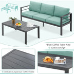 AECOJOY Ensemble de 7 Meubles de Jardin en Aluminium pour Extérieur