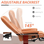 Fauteuil inclinable manuel pivotant en similicuir HomCom avec repose-pieds confortable et relaxant
