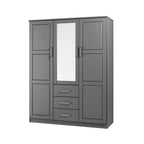 Palace Imports Armoire Cosmo 3 portes 100 % bois massif avec portes en bois massif ou portes miroir