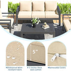 AECOJOY Ensemble de 7 Meubles de Jardin en Aluminium pour Extérieur