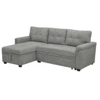 Canapé d'angle réversible convertible avec lit gigogne, méridienne de rangement et pieds durables